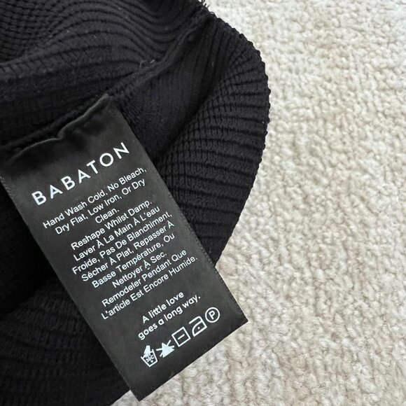 Aritzia Babaton Arjun Sculpt Knit Black Ribbed Tank Crop Top M - Picture 9 of 10